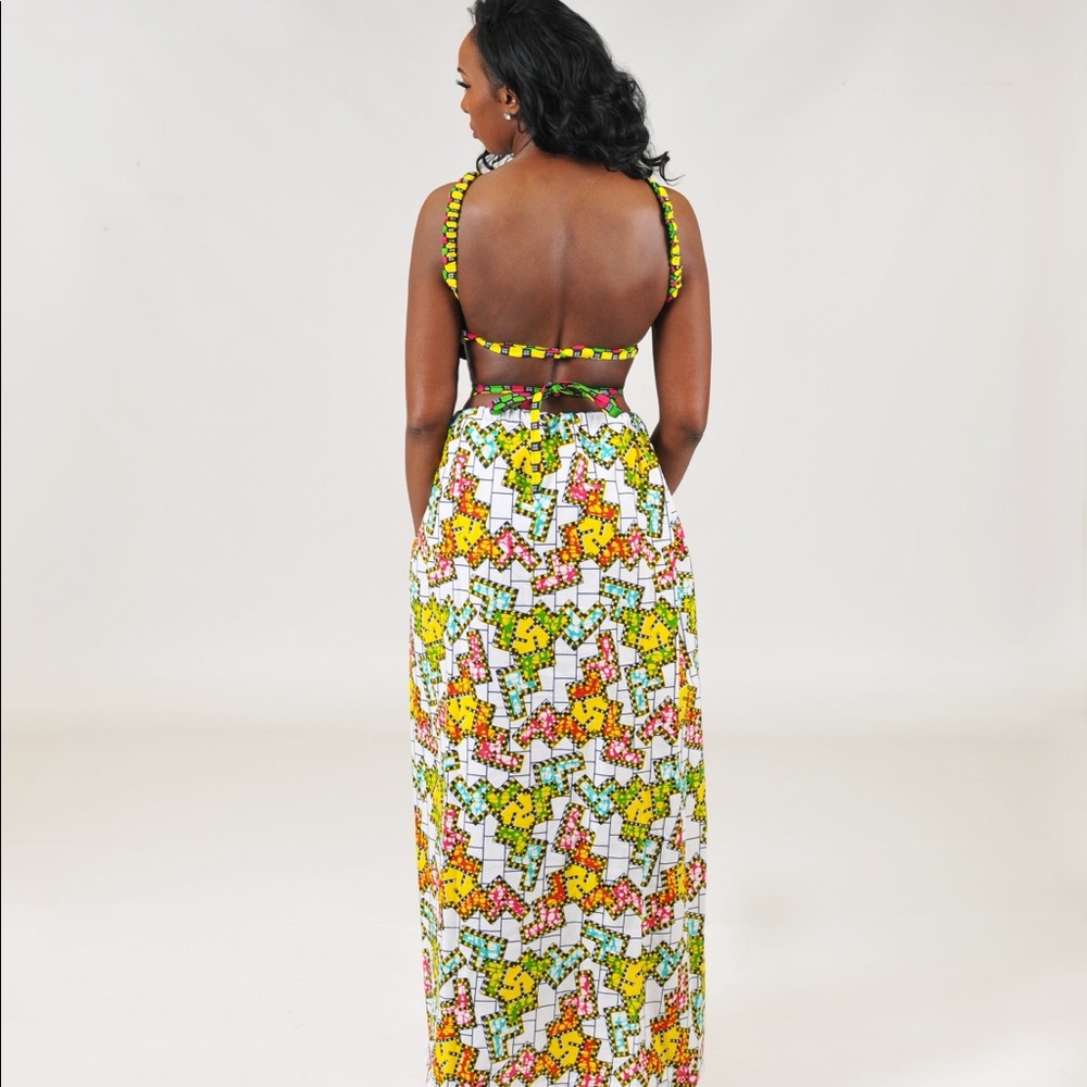 African Print Ankara Mixed Print  Dress - Picture 2 of 2